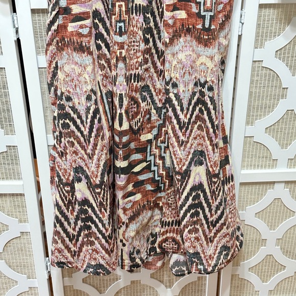 Maria Cher Junin Naibi Midi Dress Womens Size S Boho Batik Puff Sleeve Tribal - Picture 7 of 16